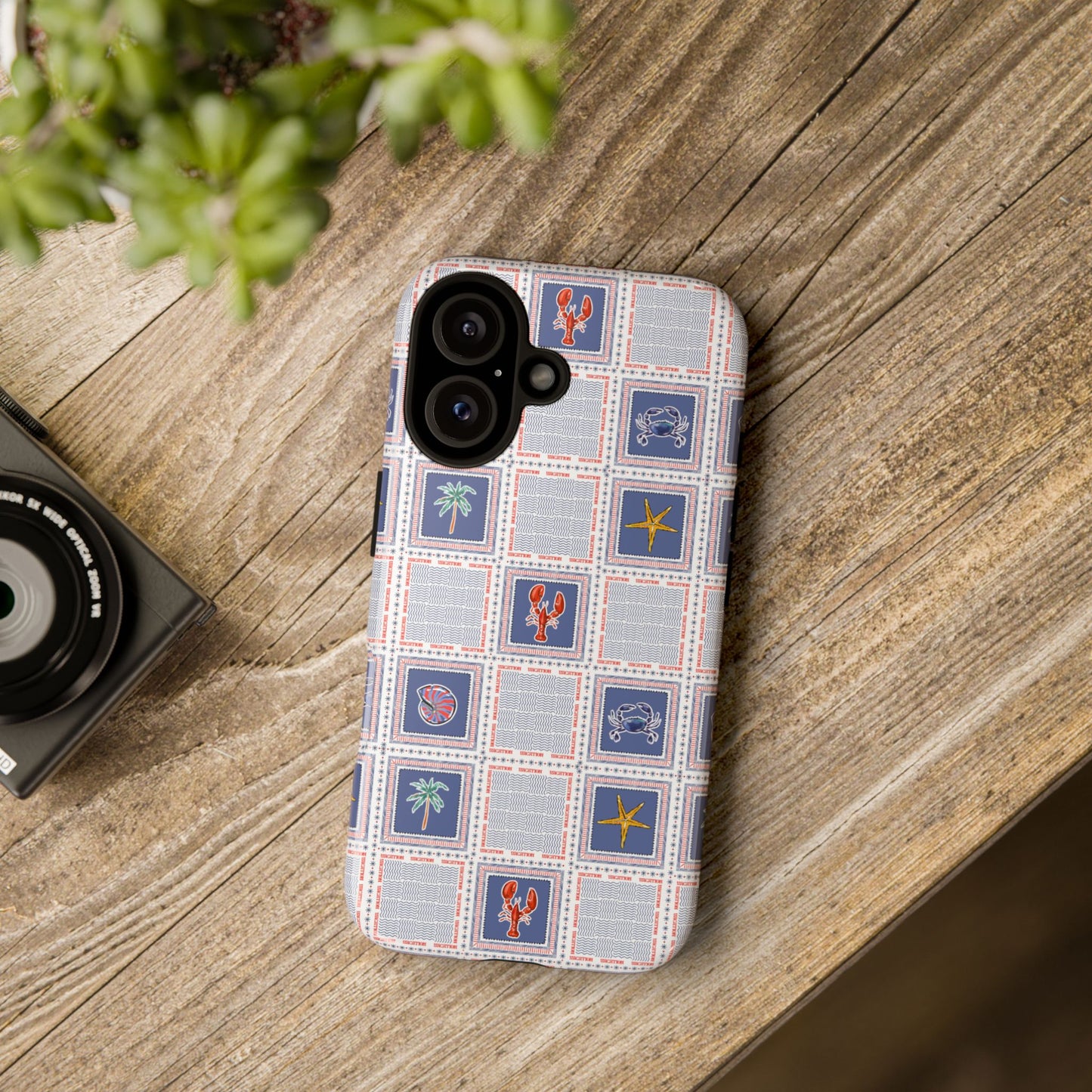 Lobsters Sailboats Seashells - Cell Phone Tough Case