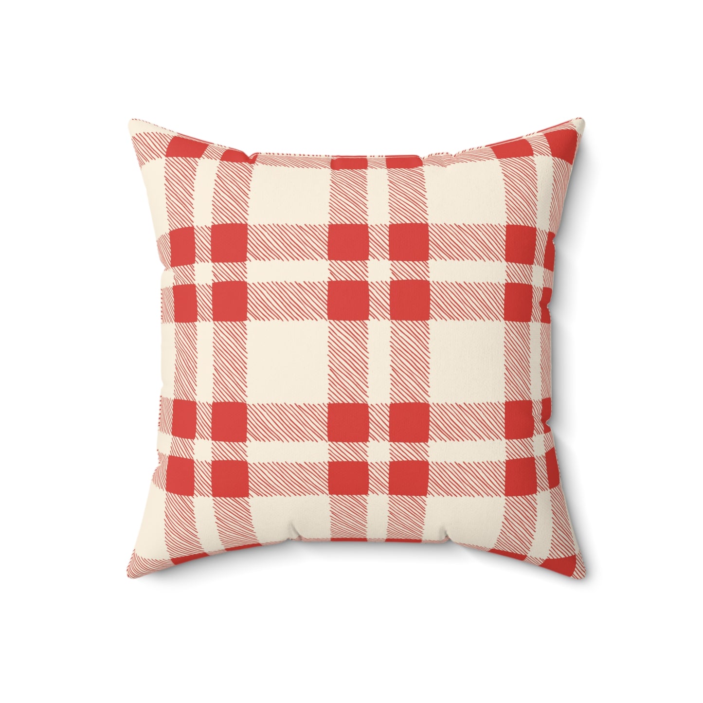 Red and White Gingham - Indoor Throw Pillow - Front and Back Design