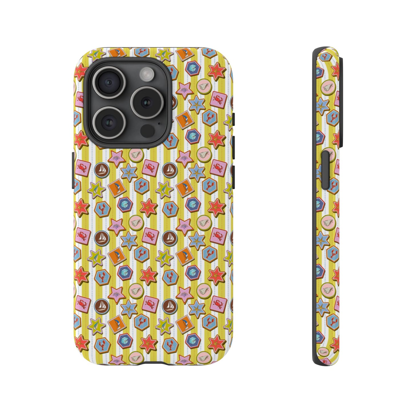 Yellow and White Striped Summer Themed Phone Case