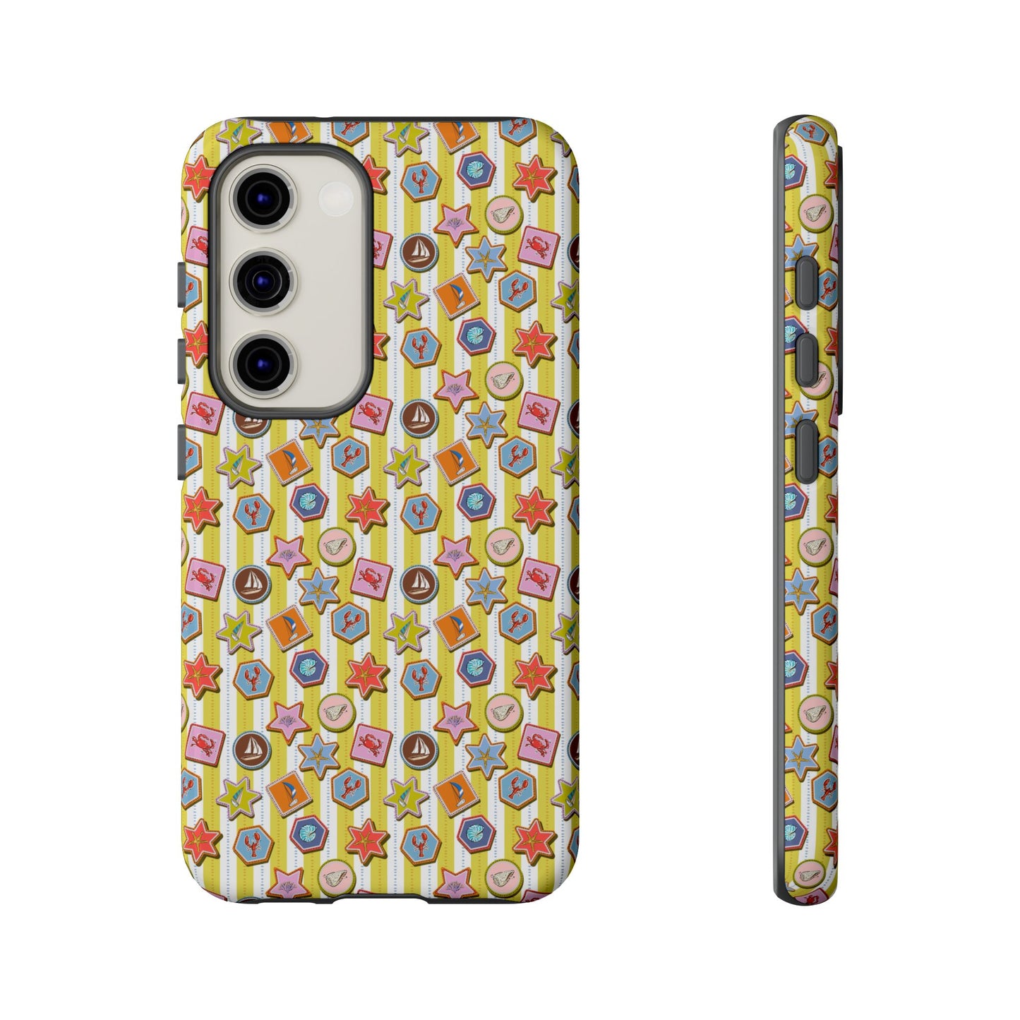 Yellow and White Striped Summer Themed Phone Case