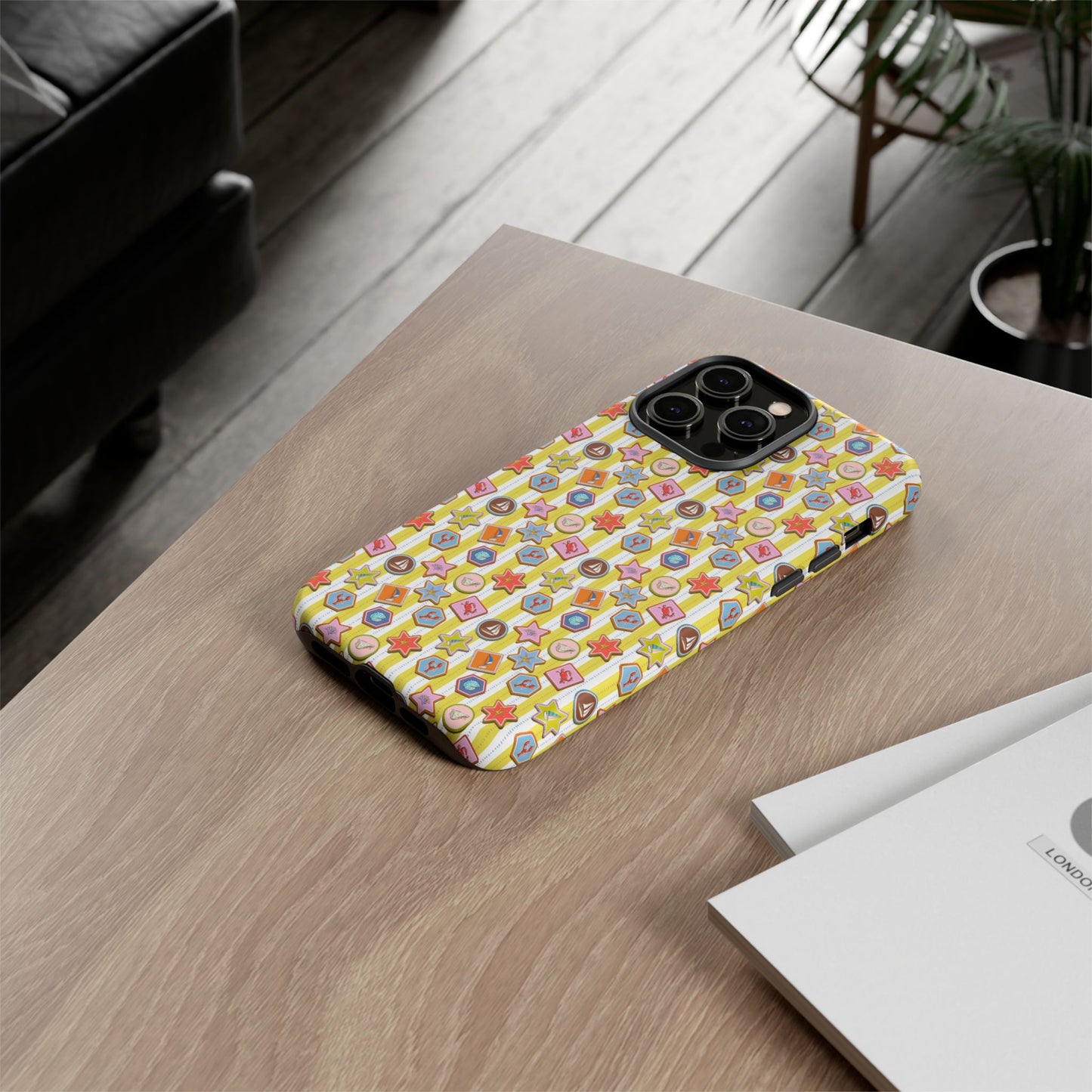 Yellow and White Striped Summer Themed Phone Case