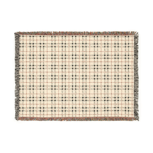 Plaid Woven Blanket - Red and White Christmas Colors