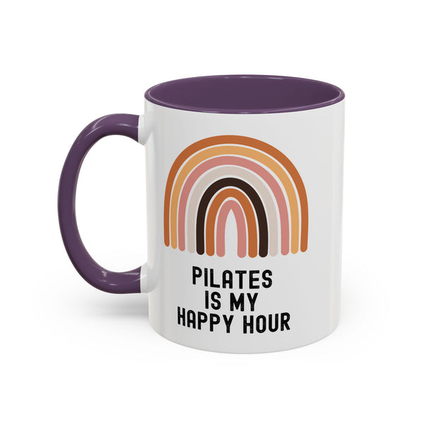 Pilates Is My Happy Hour Funny Coffee Mug Gift for Pilates Lover Women Workout Cup Mothers Day