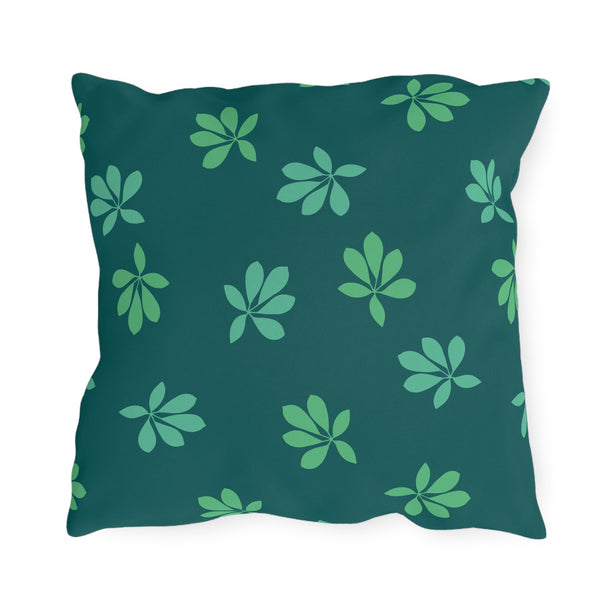 Tropical Green Foliage - Outdoor Throw Pillow