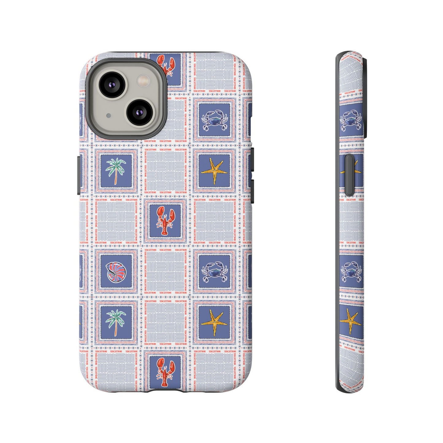 Lobsters Sailboats Seashells - Cell Phone Tough Case