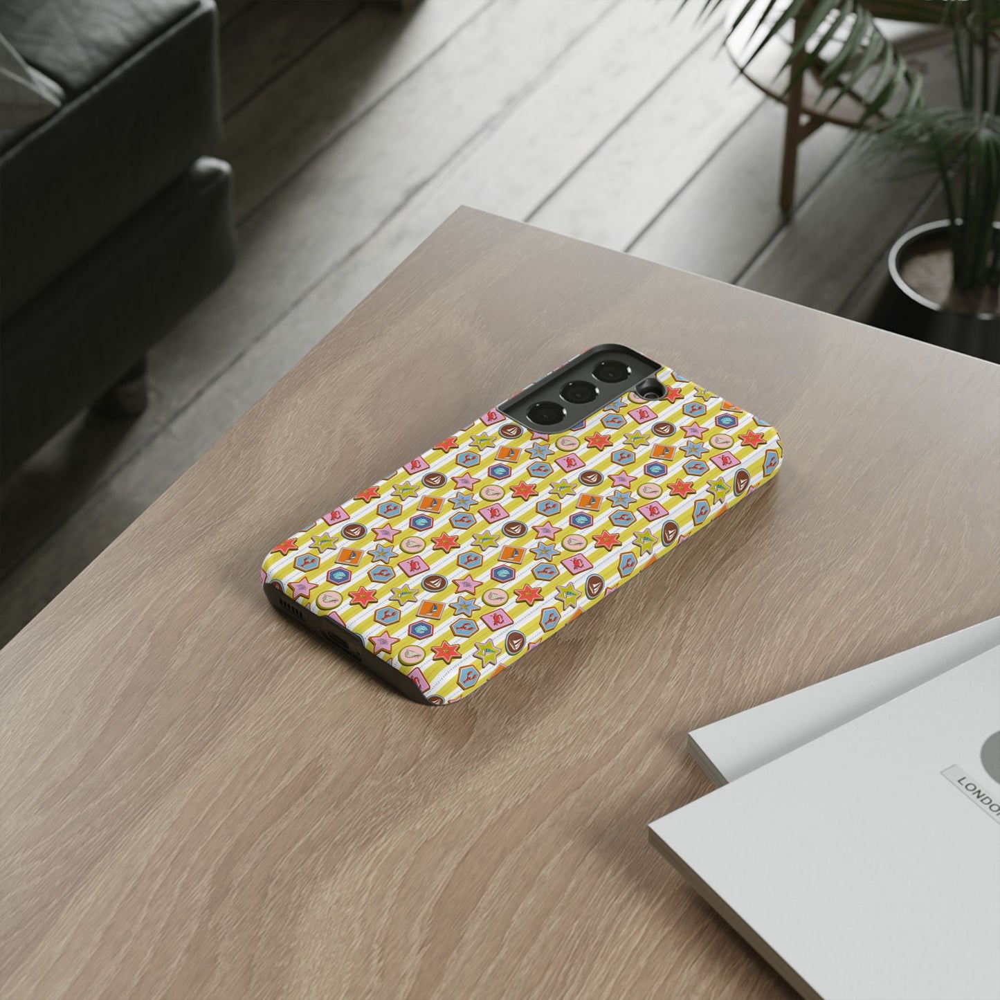 Yellow and White Striped Summer Themed Phone Case