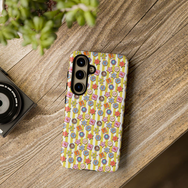 Yellow and White Striped Summer Themed Phone Case