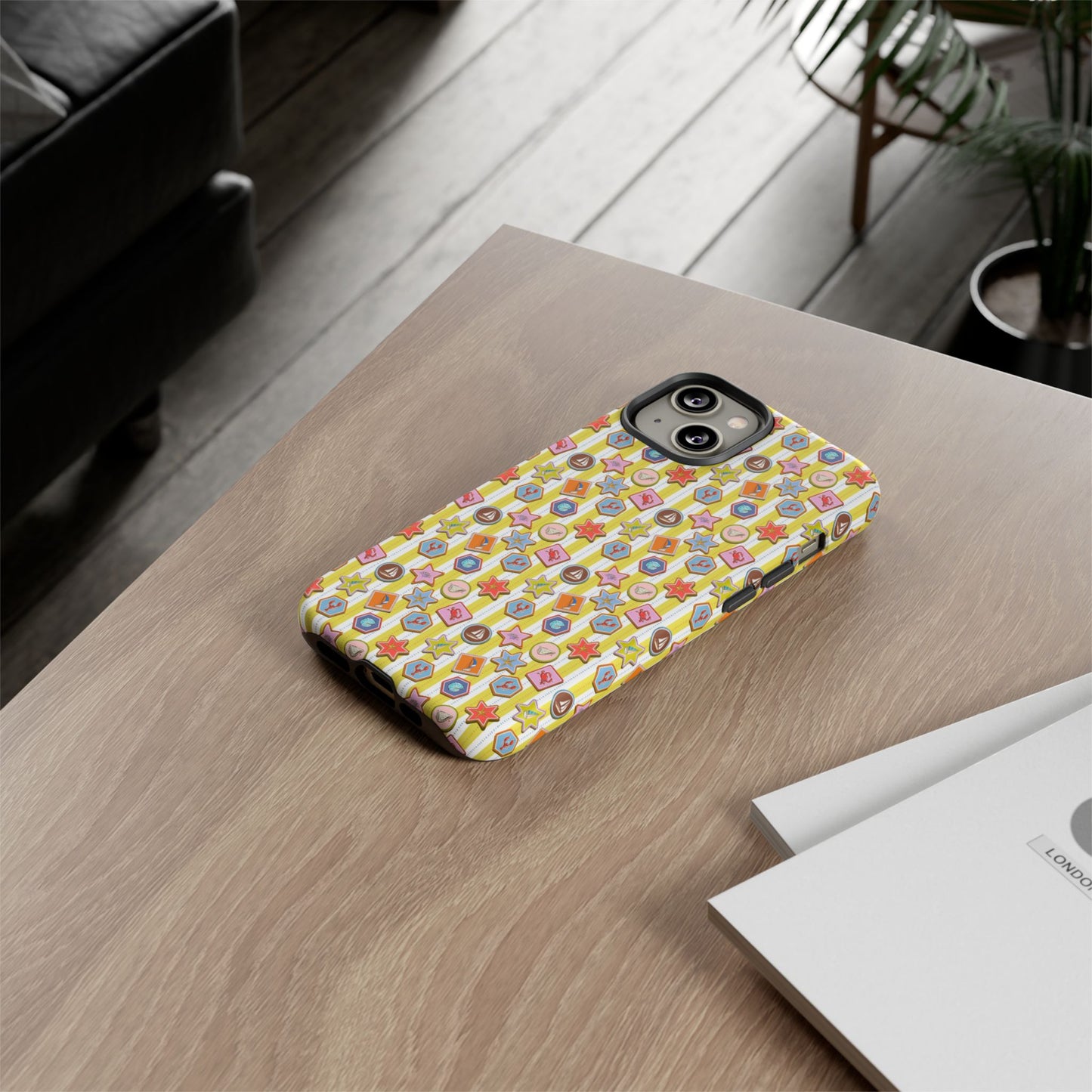 Yellow and White Striped Summer Themed Phone Case