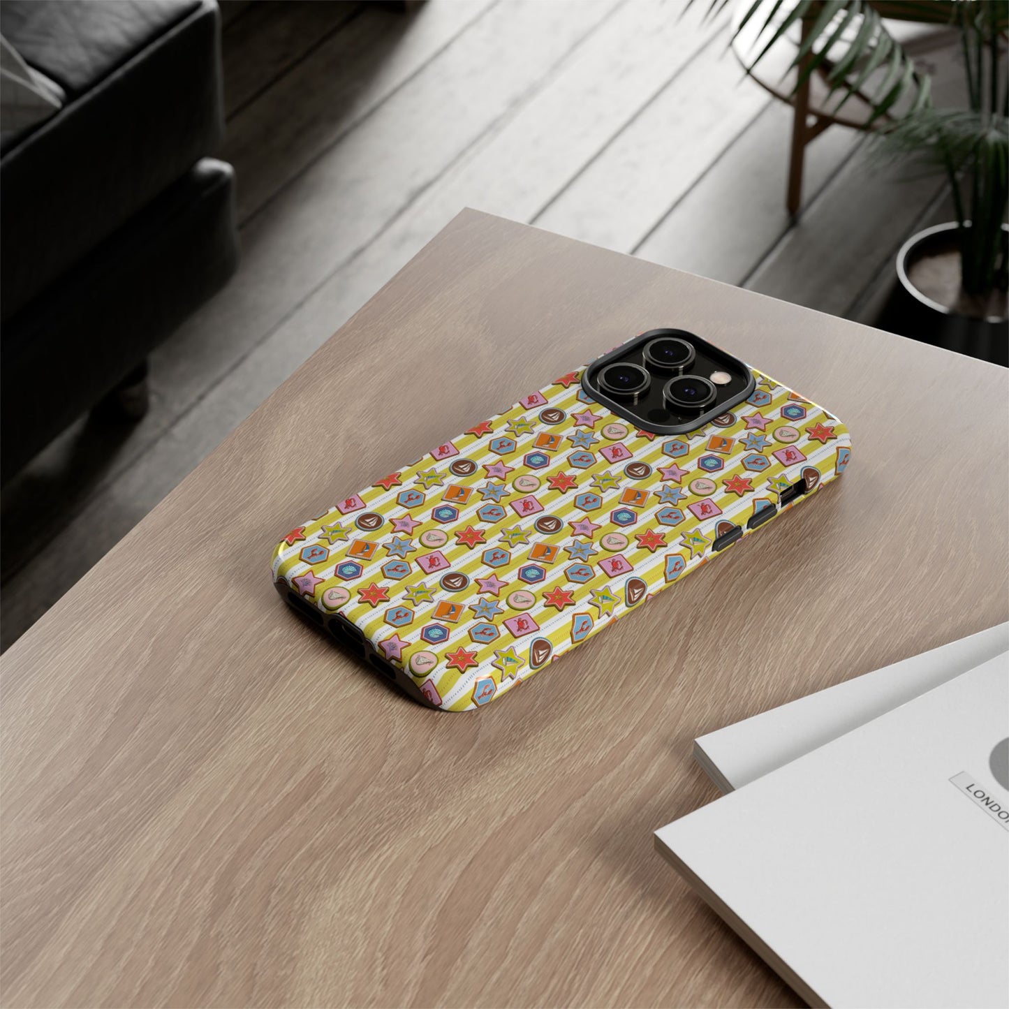 Yellow and White Striped Summer Themed Phone Case
