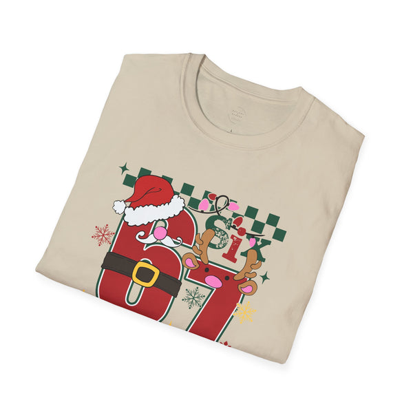 Christmas 67 Shirt – Cute Santa & Reindeer Holiday Graphic Tee – Festive “Six Seven” Xmas Top
