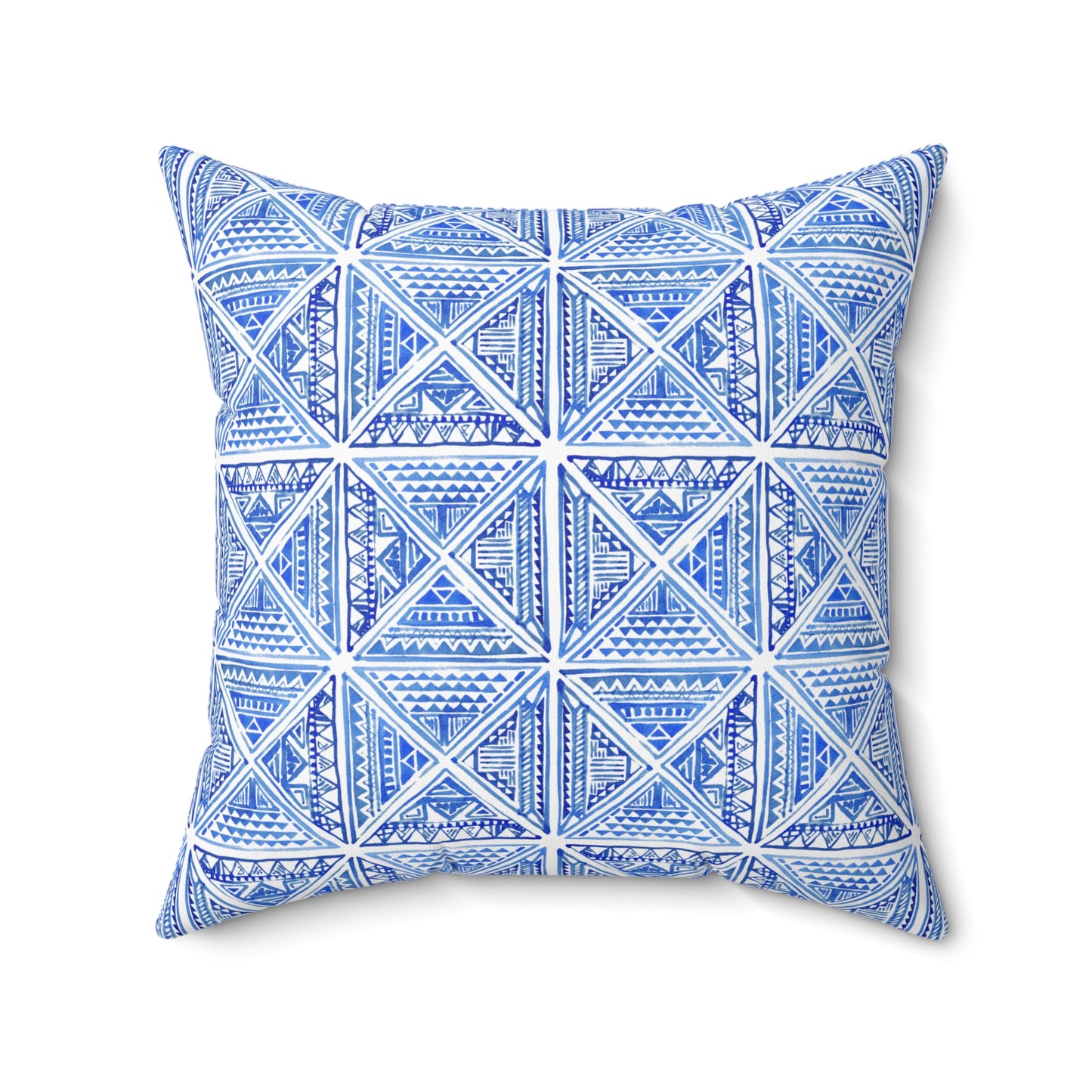 Blue Mediterranean Tile - Indoor Throw Pillow