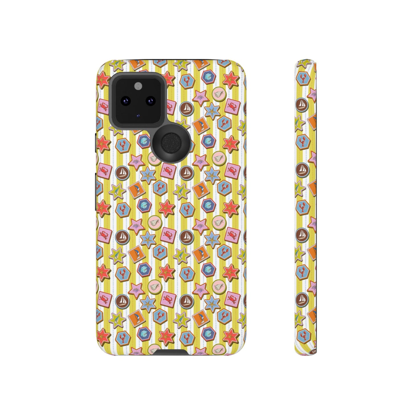 Yellow and White Striped Summer Themed Phone Case