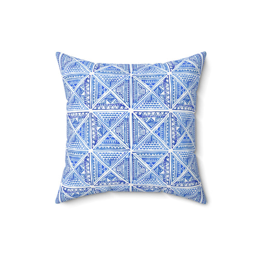 Blue Mediterranean Tile - Indoor Throw Pillow