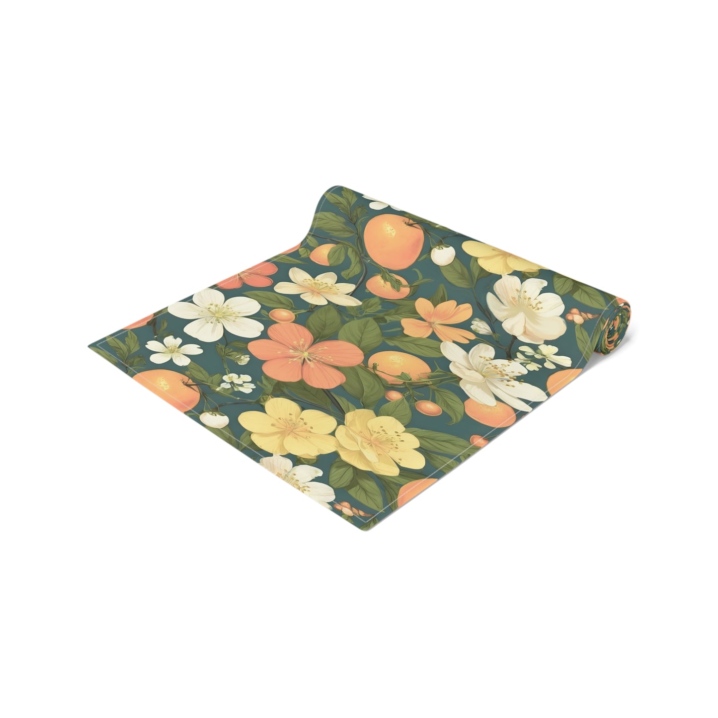 Orange Blossom Floral Table Runner