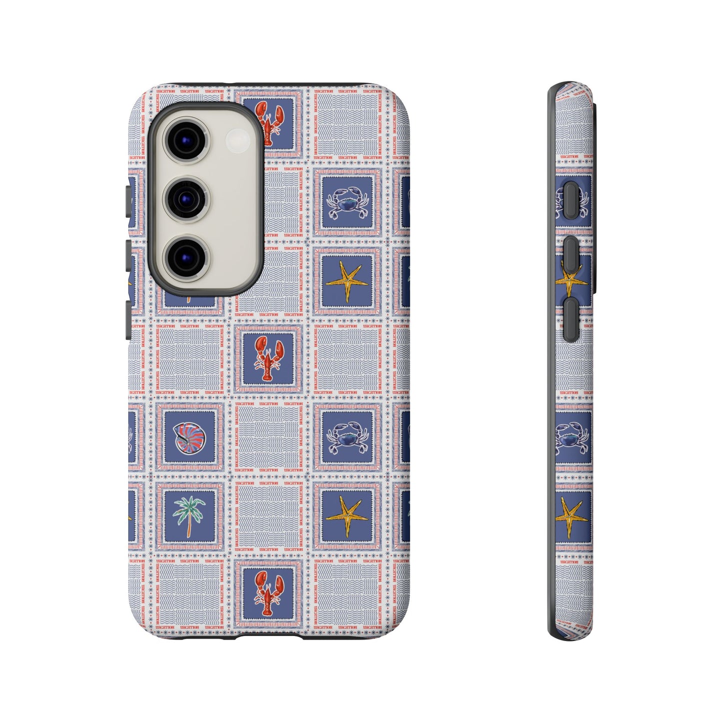 Lobsters Sailboats Seashells - Cell Phone Tough Case