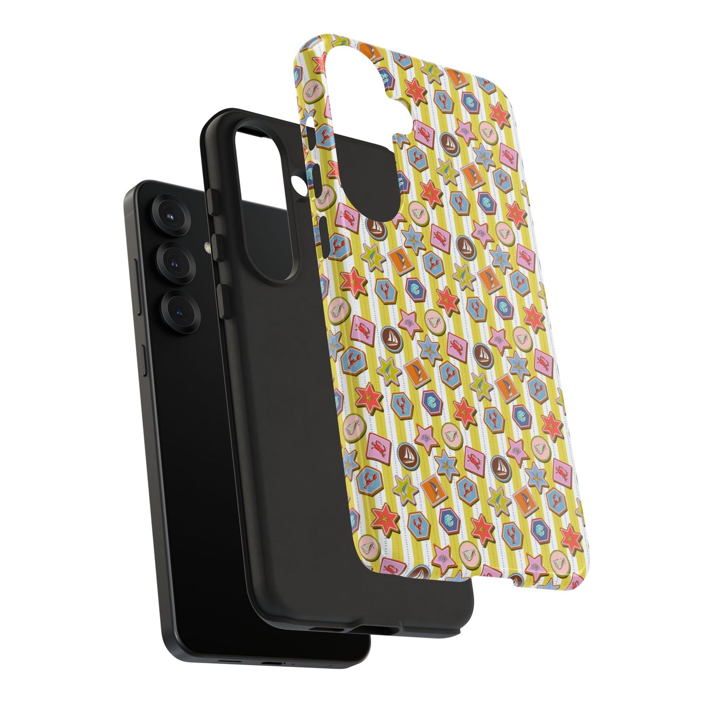 Yellow and White Striped Summer Themed Phone Case