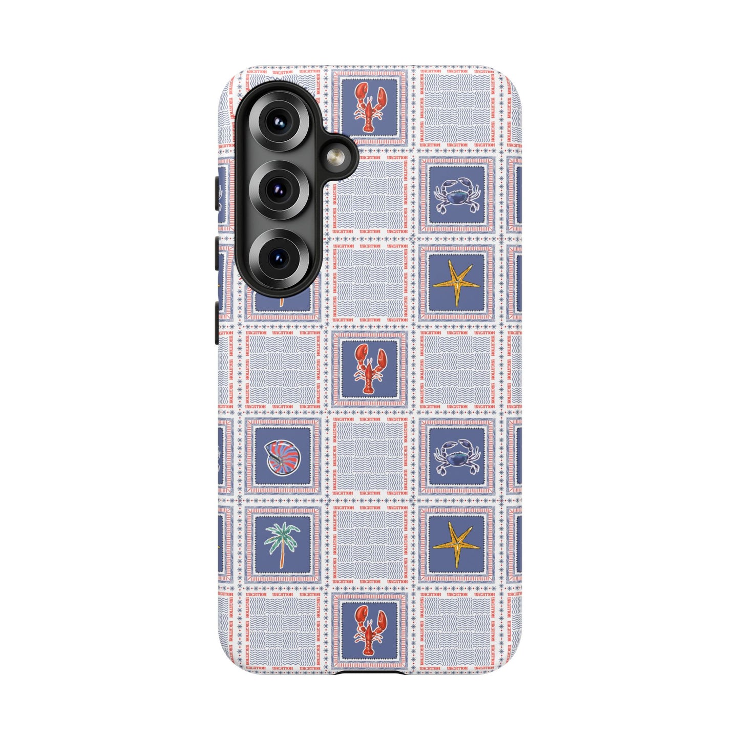 Lobsters Sailboats Seashells - Cell Phone Tough Case