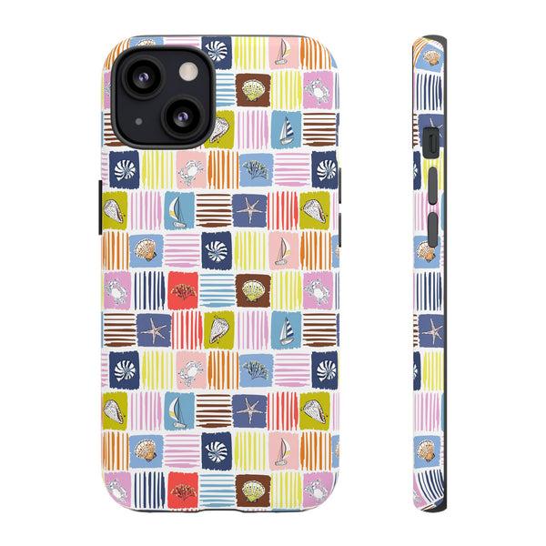 Colorful Seashells Sailboats and Starfish Summer Themed Phone Case