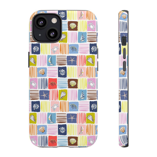 Colorful Seashells Sailboats and Starfish Summer Themed Phone Case