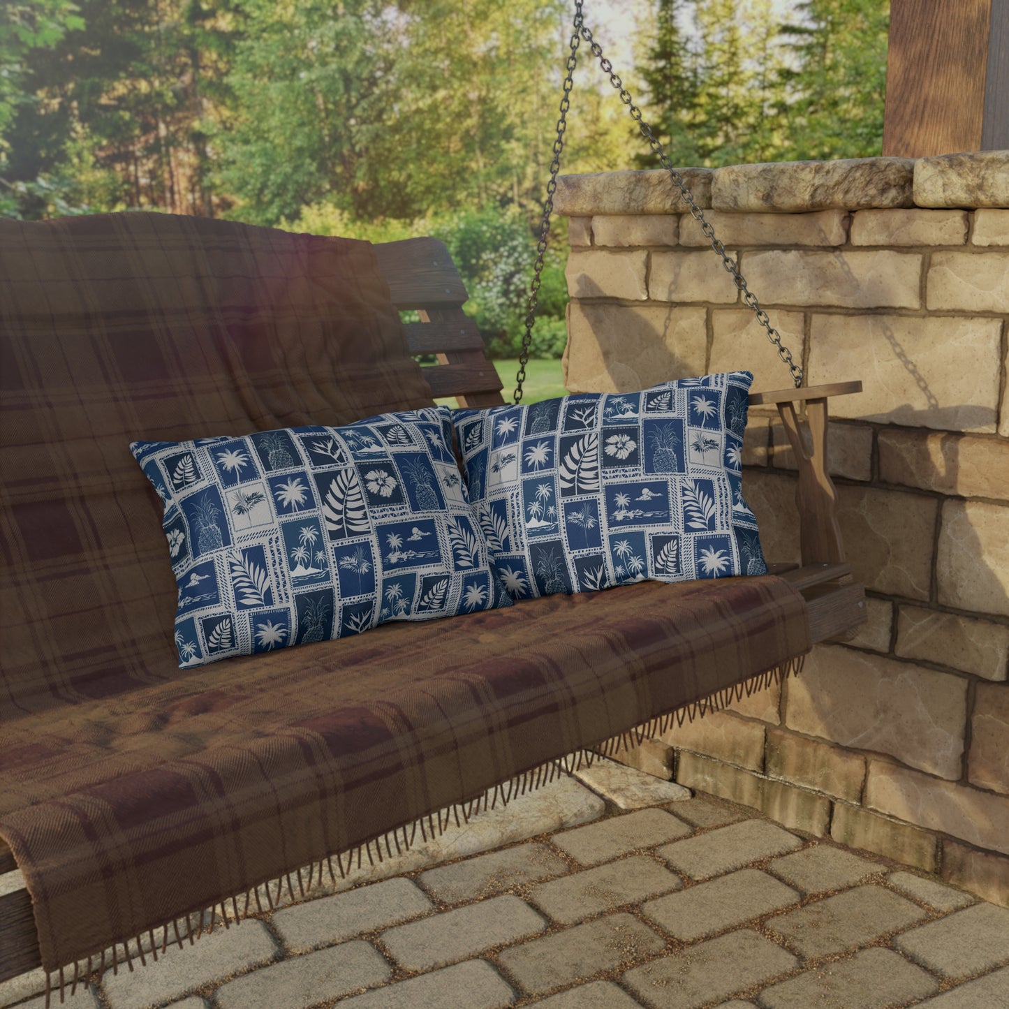Palm Trees & Pineapples Tropical - Outdoor Pillow