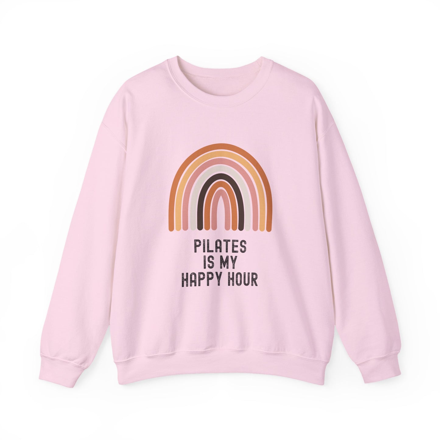 Pilates Rainbow Crewneck Sweatshirt, Cozy Exercise Sweatshirt, Gift for Fitness Lovers, Motivational Apparel, Workout Pullover