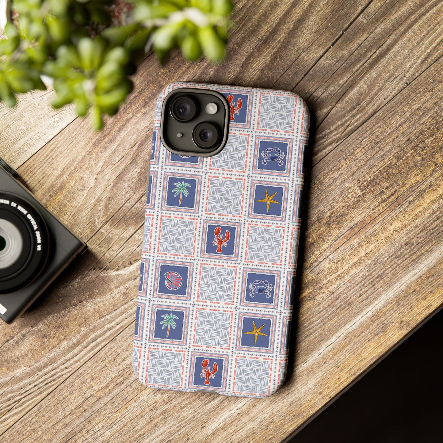 Lobsters Sailboats Seashells - Cell Phone Tough Case
