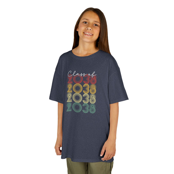 Graduation Tee for Kids Class of 2038 Shirt, Fun School Spirit, Kids Graduation Gift, Back-to-School Essential, Proud Parent Supporter