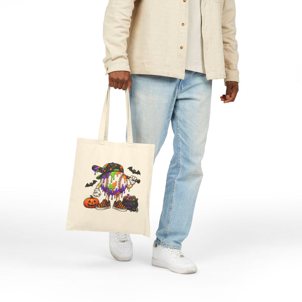 Drippy Baseball Candy Skull Tote Bag | Pumpkin, Bats, Trick-or-Treat
