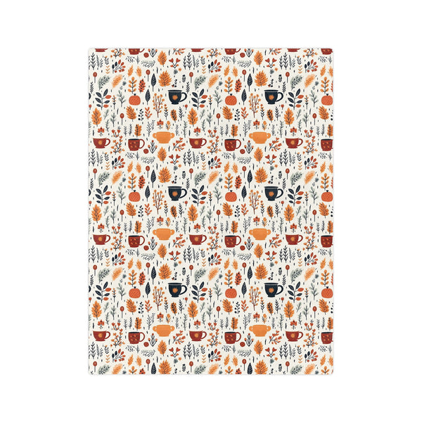 Cozy Floral Velveteen Blanket, Soft Throw for Fall Decor, Seasonal Gift, Home Warmth, Autumn Blanket for Snuggling