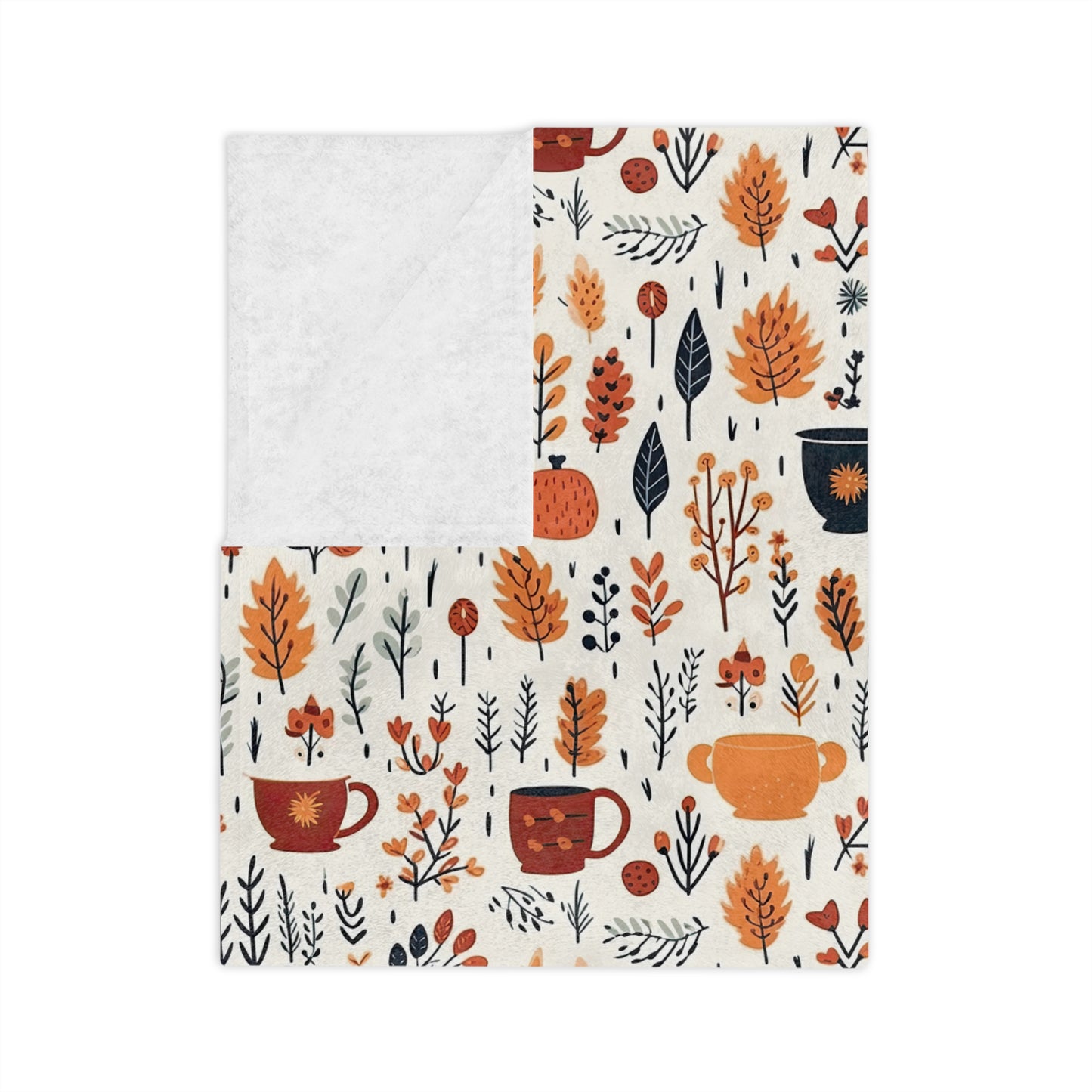 Cozy Floral Velveteen Blanket, Soft Throw for Fall Decor, Seasonal Gift, Home Warmth, Autumn Blanket for Snuggling
