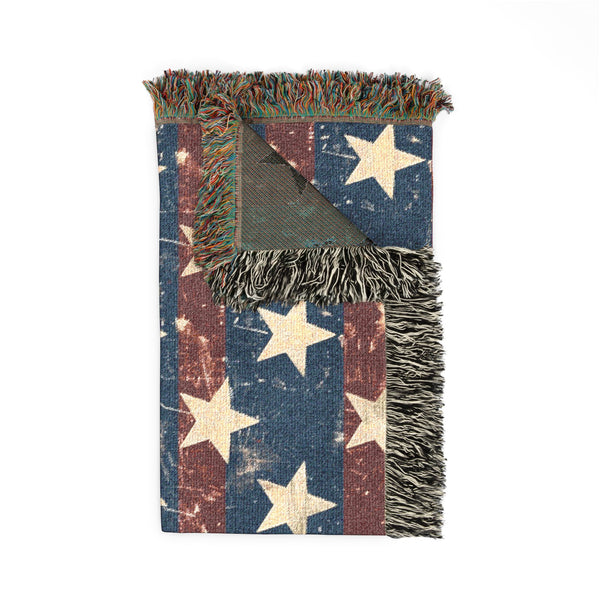 Patriotic Star Woven Blanket