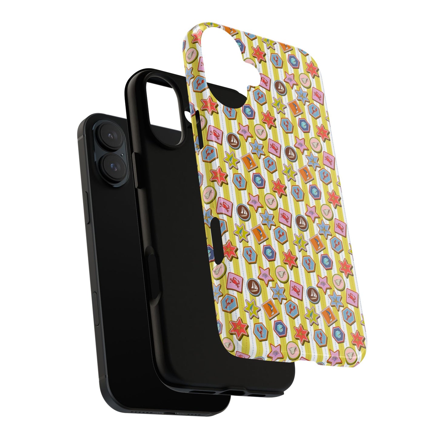 Yellow and White Striped Summer Themed Phone Case