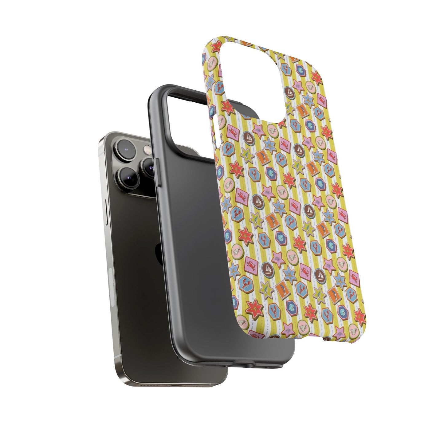 Yellow and White Striped Summer Themed Phone Case