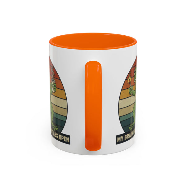 "Too Many Tabs Open" Retro Frog Accent Mug - 11oz & 15oz Ceramic Coffee Cup