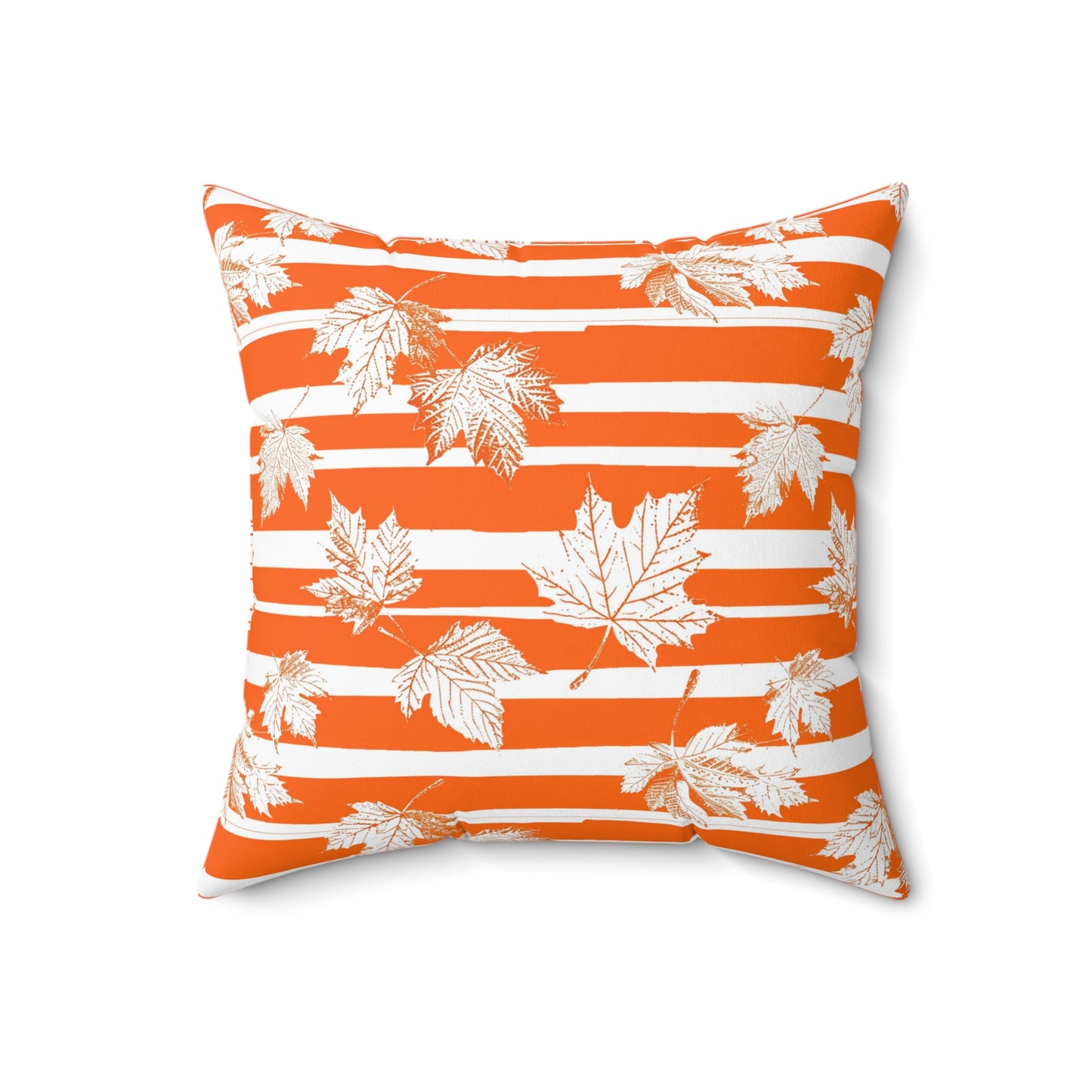 Orange and White Leaves - Indoor Throw Pillow – Autumn Decoration
