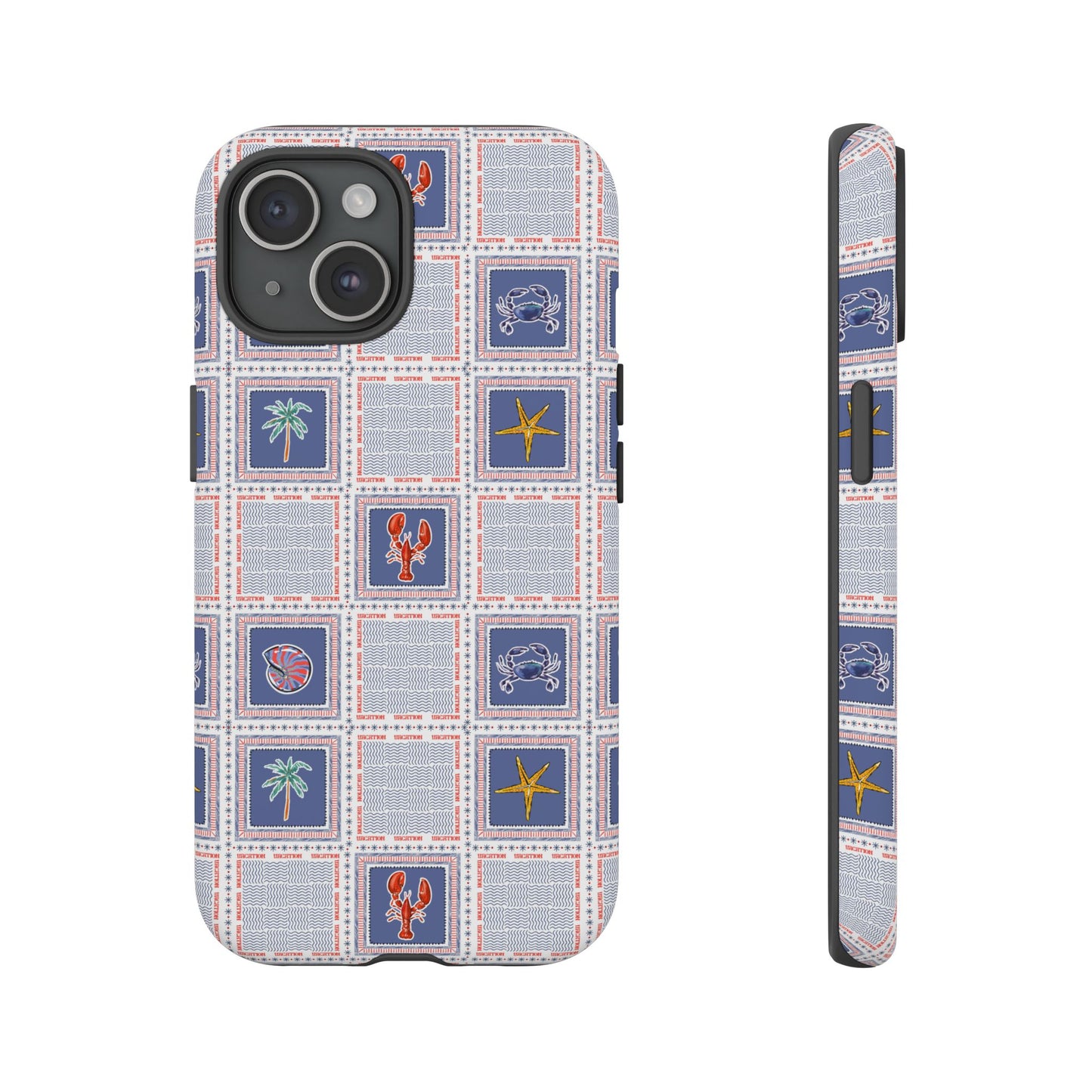Lobsters Sailboats Seashells - Cell Phone Tough Case