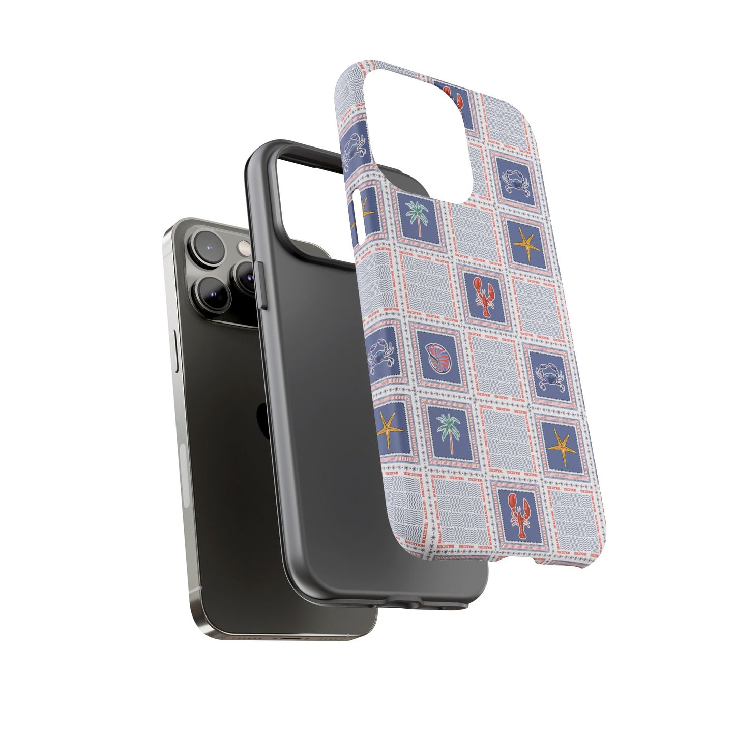 Lobsters Sailboats Seashells - Cell Phone Tough Case