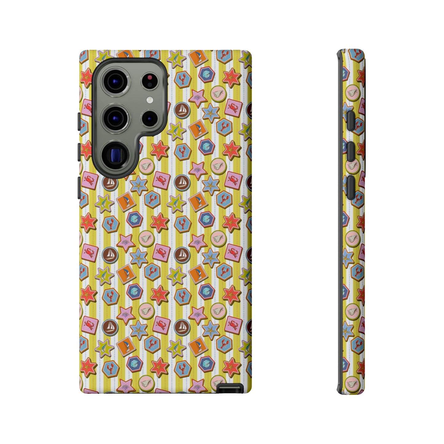 Yellow and White Striped Summer Themed Phone Case