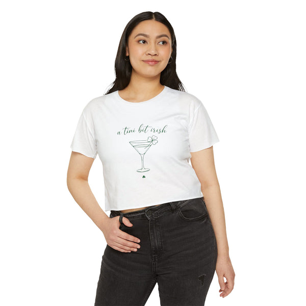 a tiny bit Irish Crop Top | Martini Shamrock St. Patrick's Day