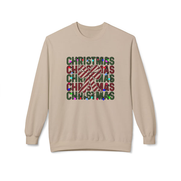 Christmas Candy Cane Midweight Crewneck Sweatshirt