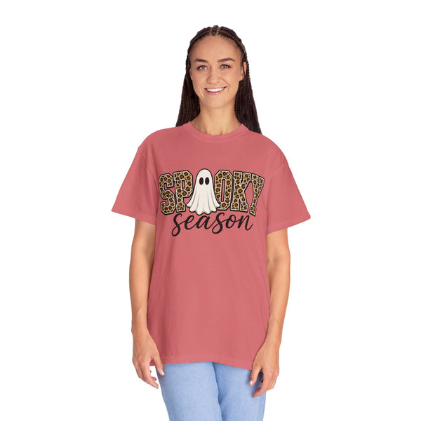 Spooky Season Leopard Print Ghost Halloween Graphic T-Shirt