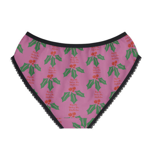 Kiss Me Under the Mistletoe, Women's Briefs, Christmas Underwear, Christmas Gift, Gift for Wife, Gift for Girlfriend, Sexy Underwear