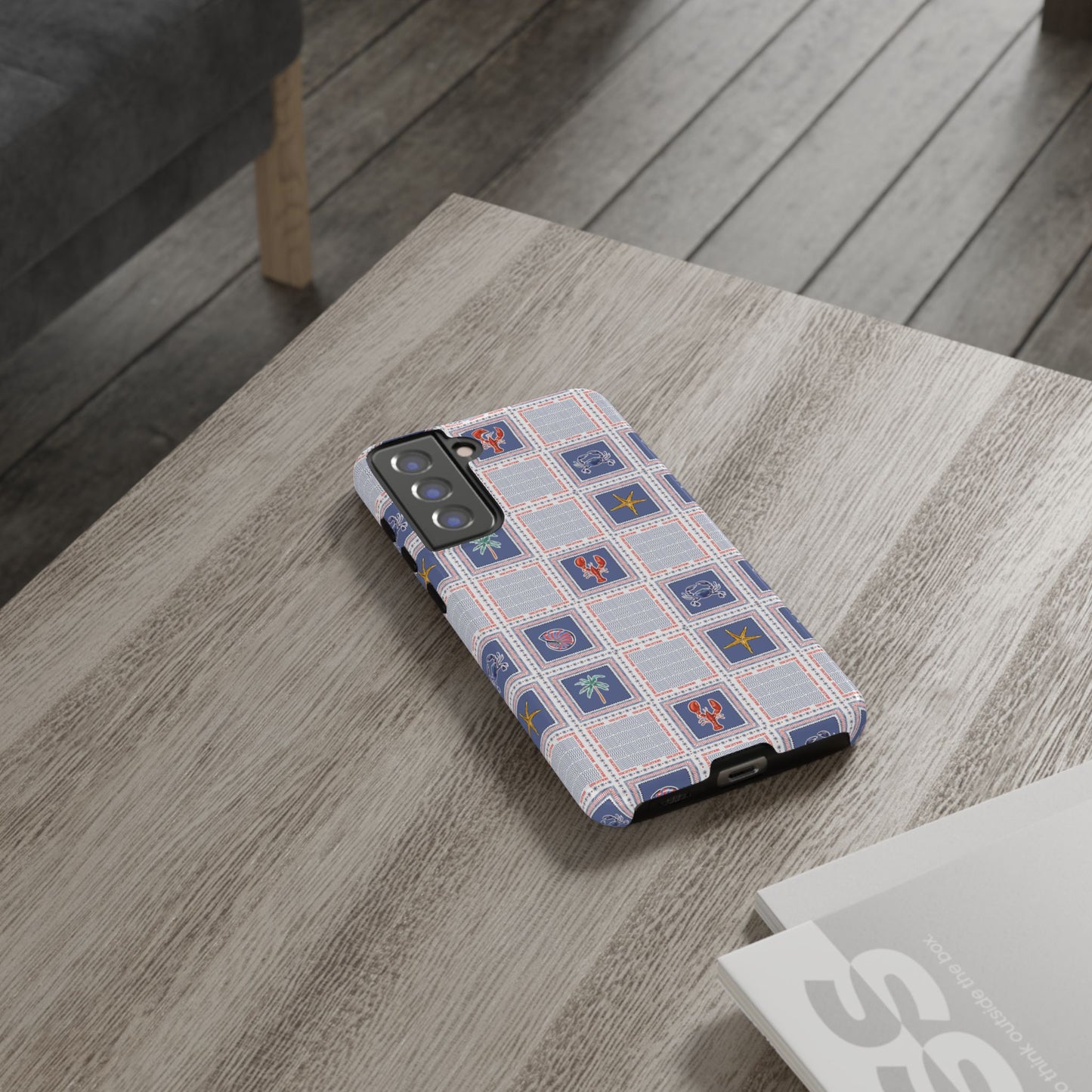 Lobsters Sailboats Seashells - Cell Phone Tough Case