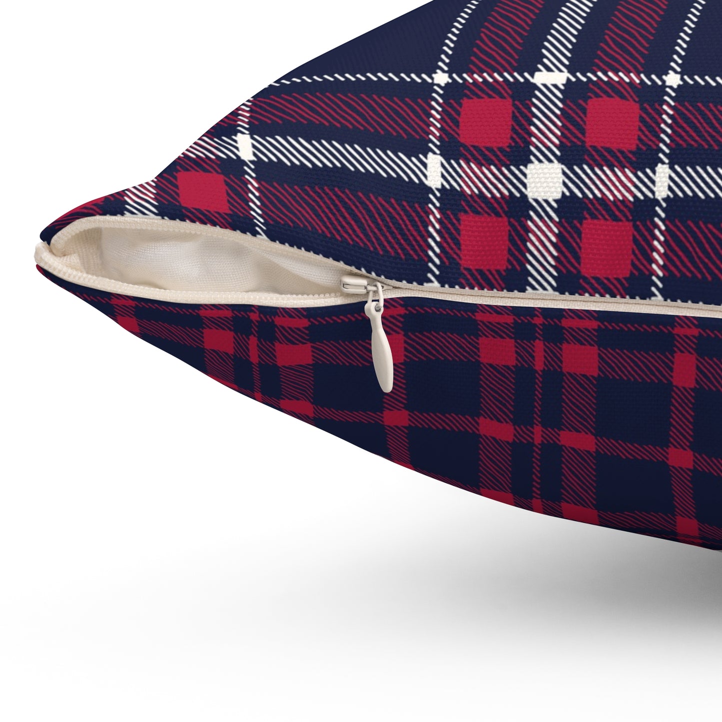 Blue and Red Plaid - Indoor Throw Pillow - Front and Back Design