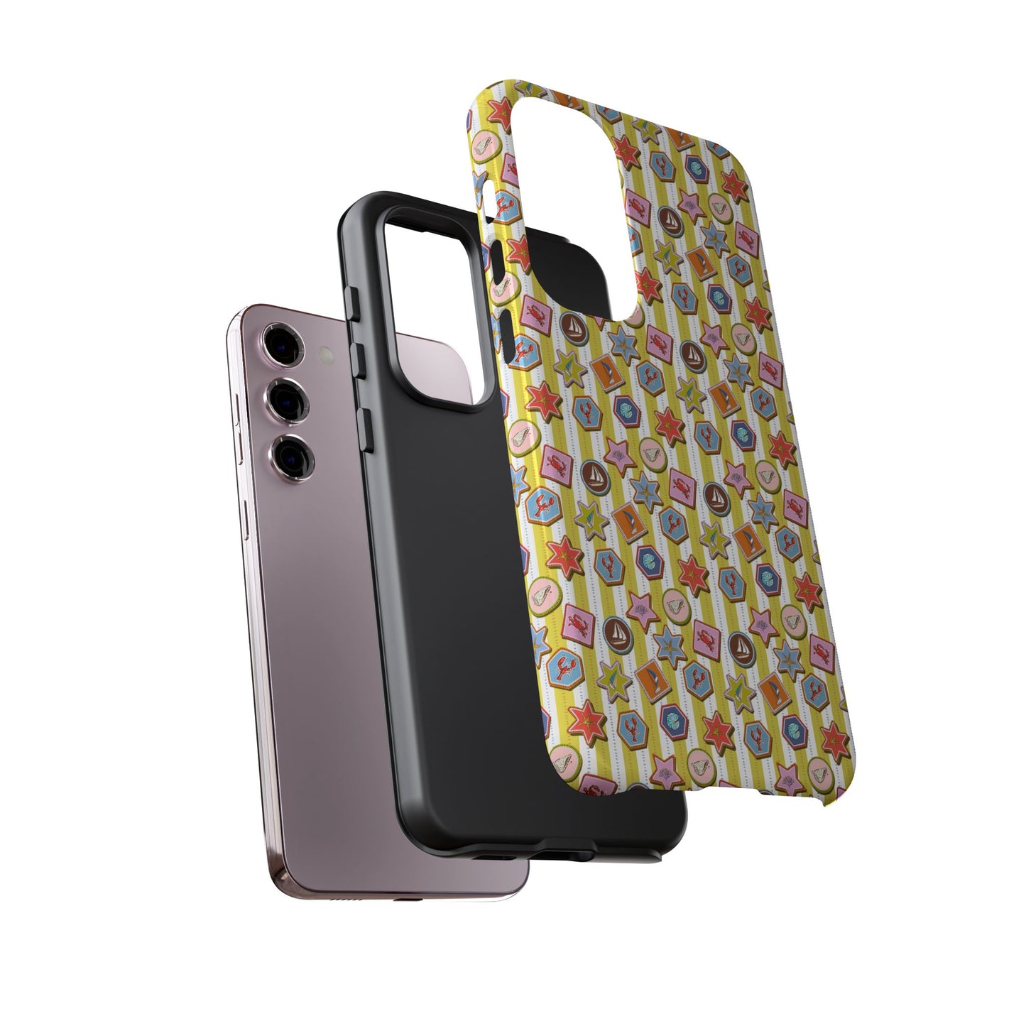 Yellow and White Striped Summer Themed Phone Case