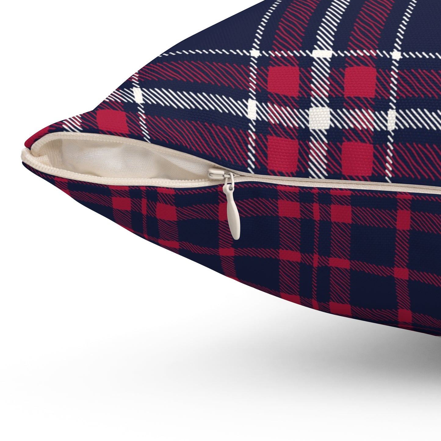 Blue and Red Plaid - Indoor Throw Pillow - Front and Back Design