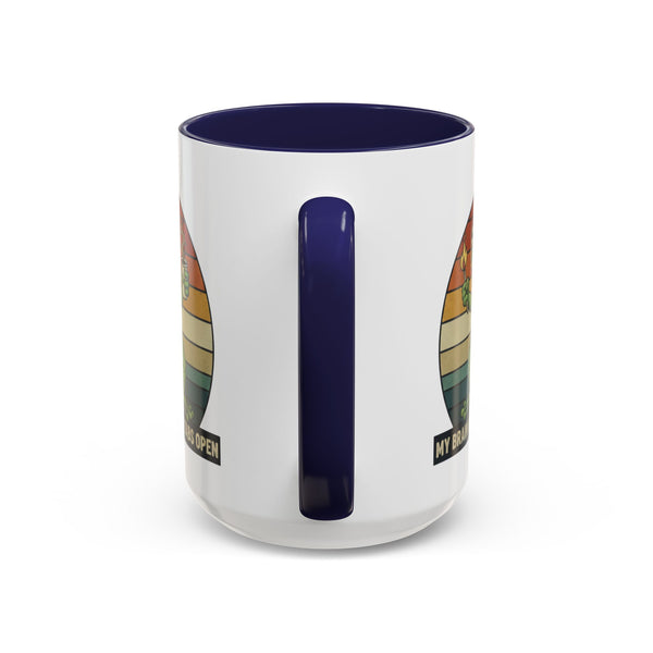 "Too Many Tabs Open" Retro Frog Accent Mug - 11oz & 15oz Ceramic Coffee Cup