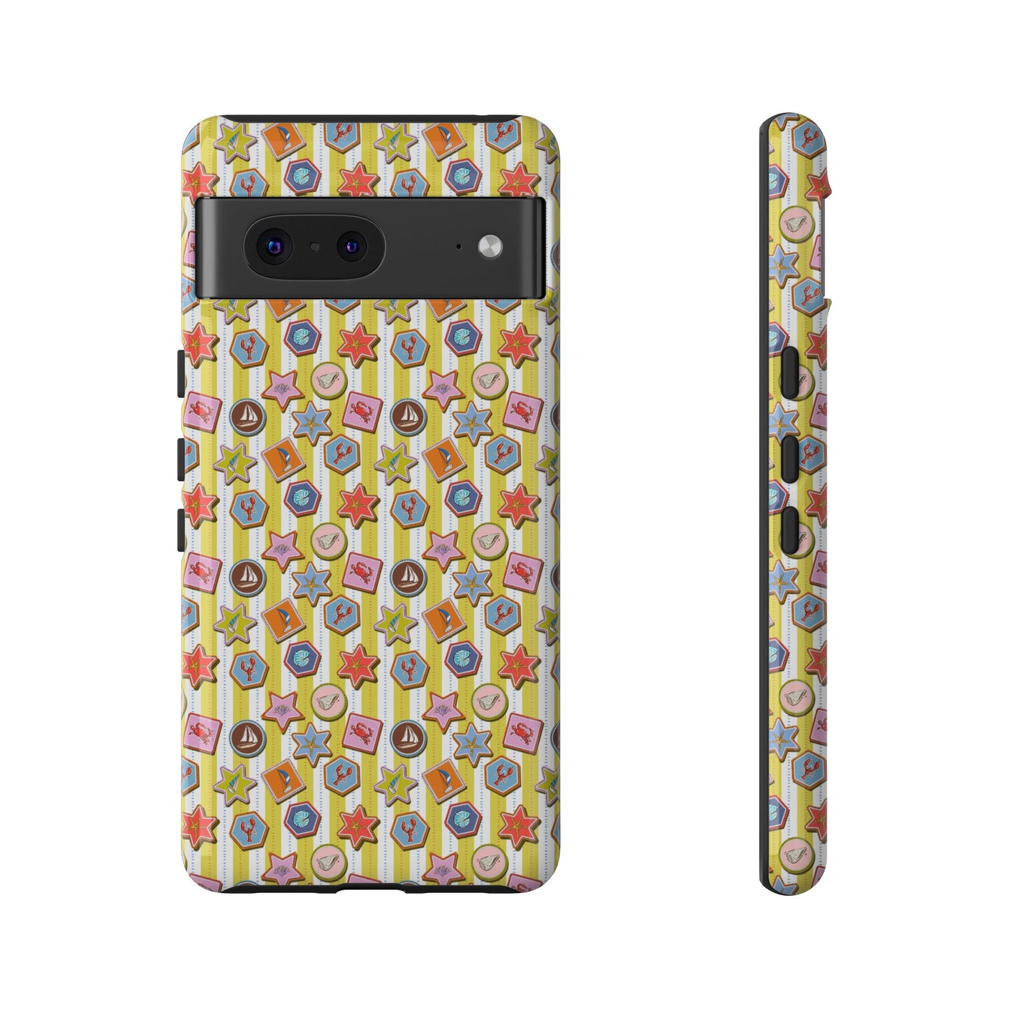 Yellow and White Striped Summer Themed Phone Case