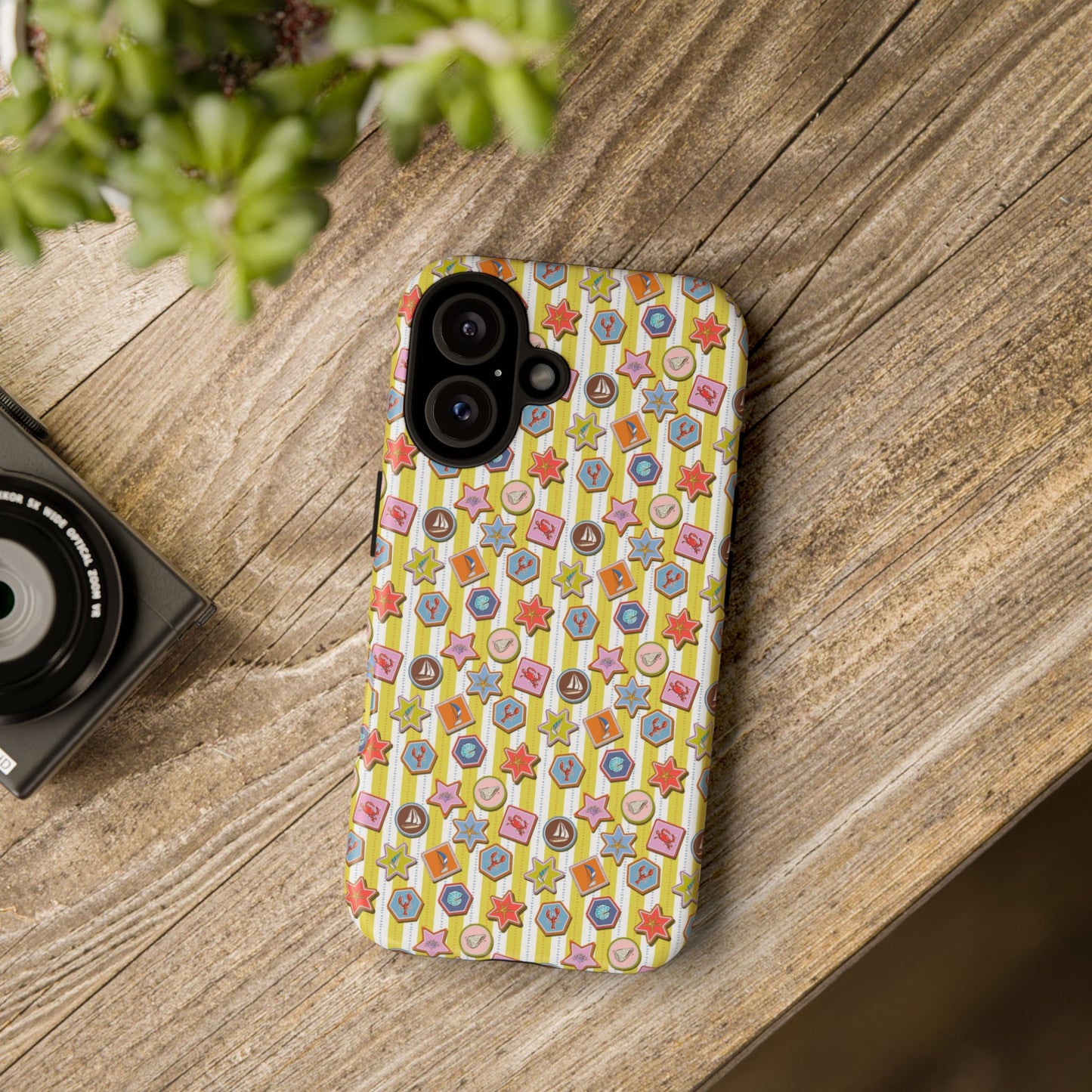 Yellow and White Striped Summer Themed Phone Case