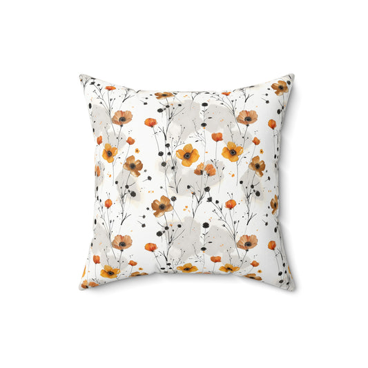 Golden Floral - Indoor Throw Pillow
